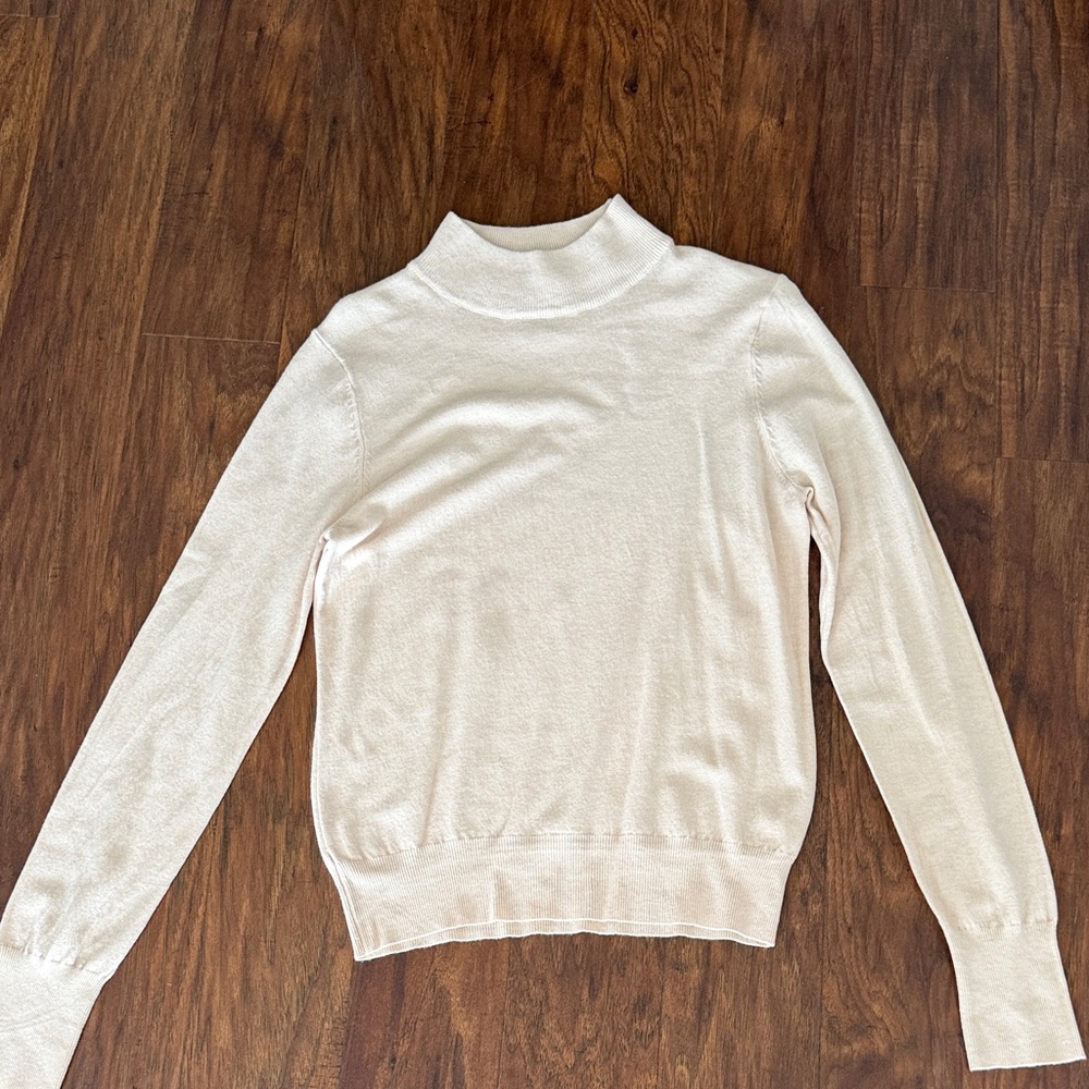 Women's Cream Mock Neck Sweater